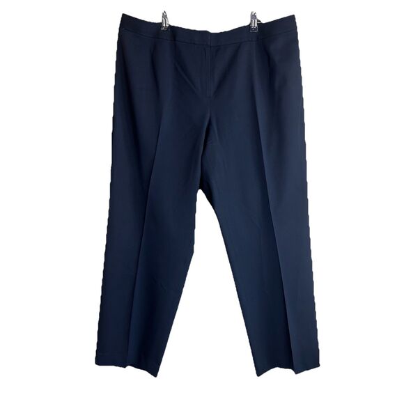 Lafayette 148 New York 'Menswear' Pants Women's 18W Navy Office Wool Wide Leg - Picture 1 of 8